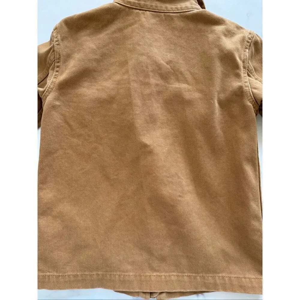 Wonder nation 6-7 boys jean denim jacket tan country light brown collared
